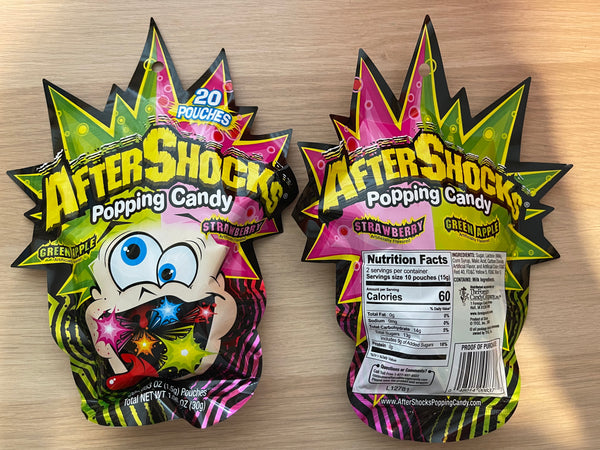 AFTERSHOCK XL Popping Candy GREEN APPLE & STRAWBERRY